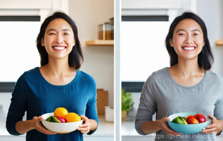 항염증 식단과 전통 음식의 조화 - **Prompt:** A vibrant, bright image depicting a woman in her 30s experiencing a shift in her well-be...